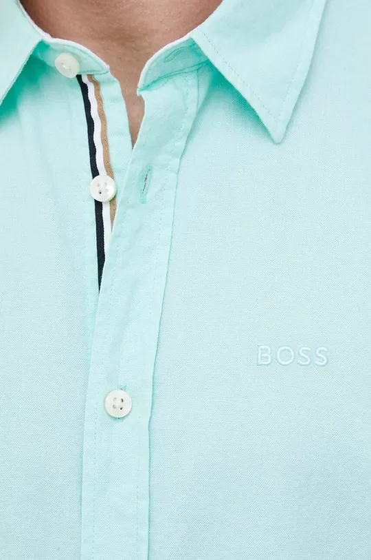 πράσινο Βαμβακερό πουκάμισο BOSS