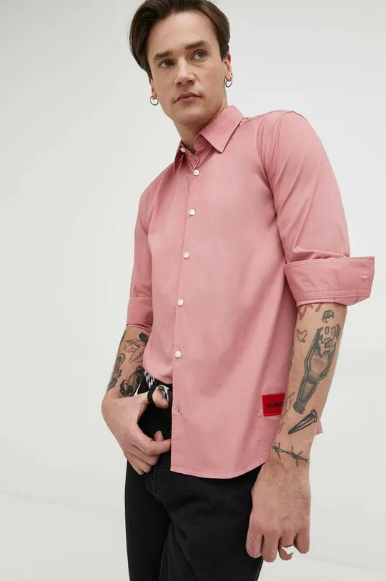 różowy HUGO koszula Męski