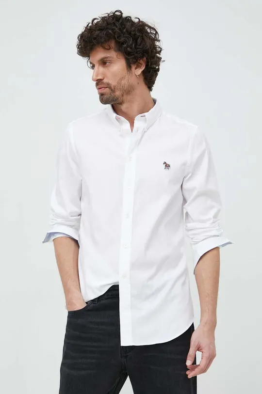 λευκό Βαμβακερό πουκάμισο PS Paul Smith Ανδρικά