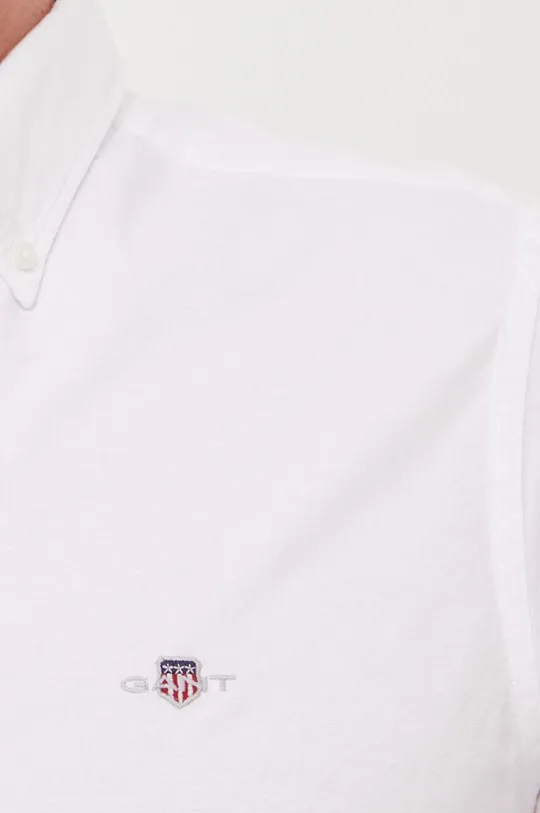 Βαμβακερό πουκάμισο Gant λευκό