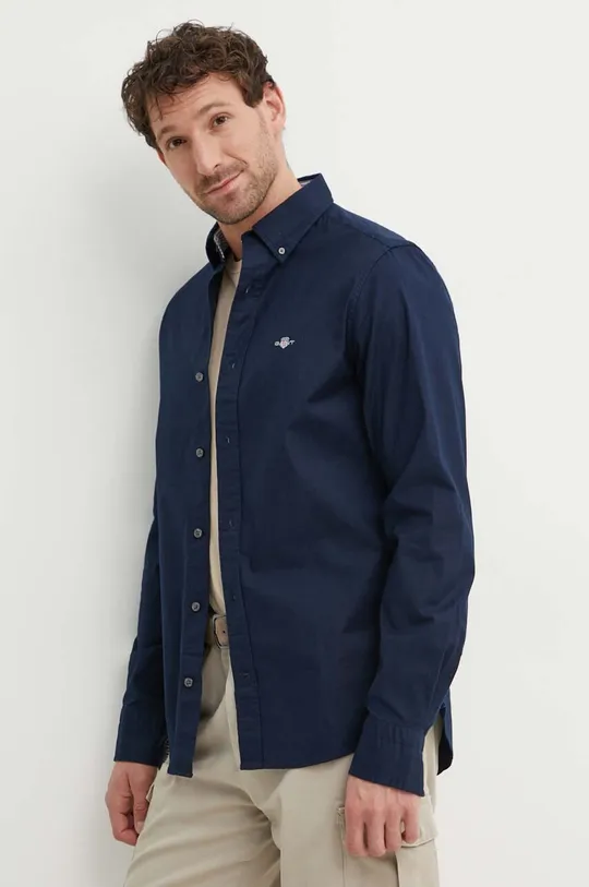σκούρο μπλε Βαμβακερό πουκάμισο Gant Ανδρικά