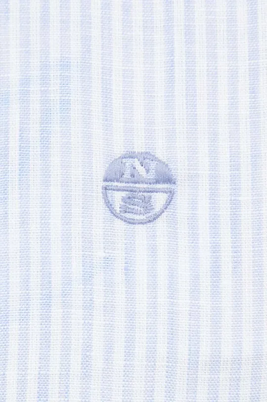 North Sails koszula lniana niebieski