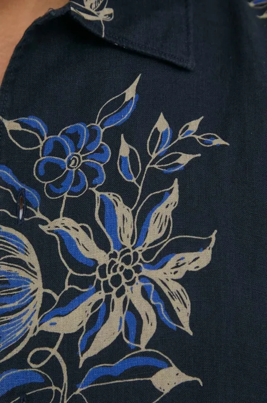 Сорочка з льону Marc O'Polo темно-синій