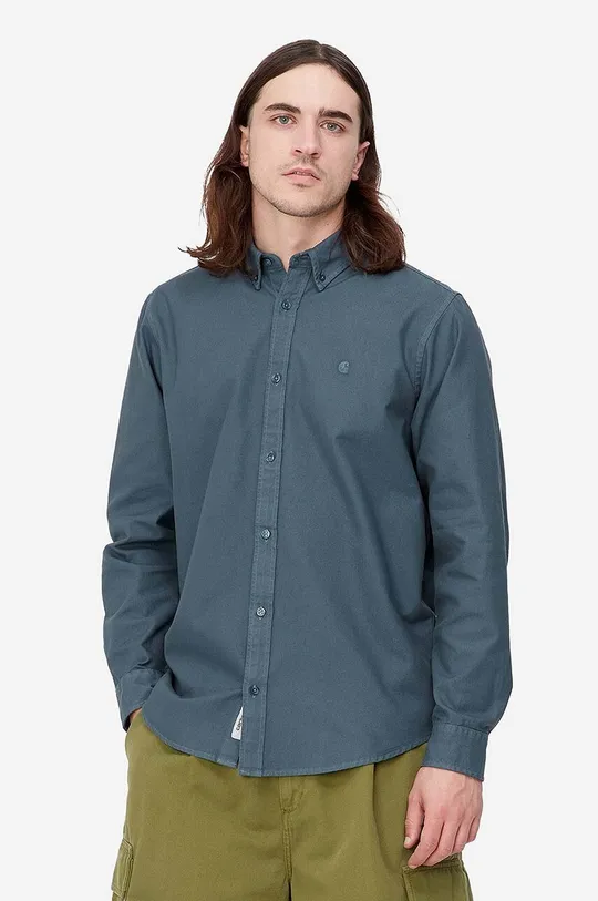 albastru Carhartt WIP cămașă din bumbac Bolton Shirt De bărbați
