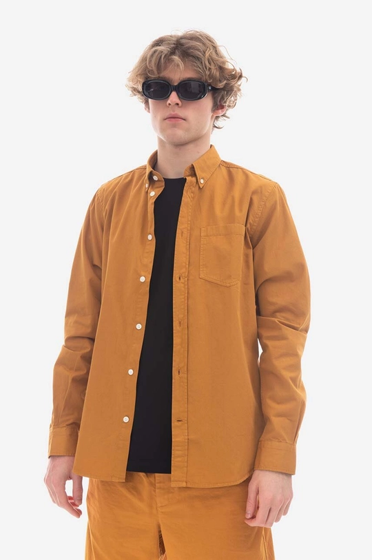 Бавовняна сорочка Norse Projects Anton Light Twill гладкий помаранчевий N40.0790.8127