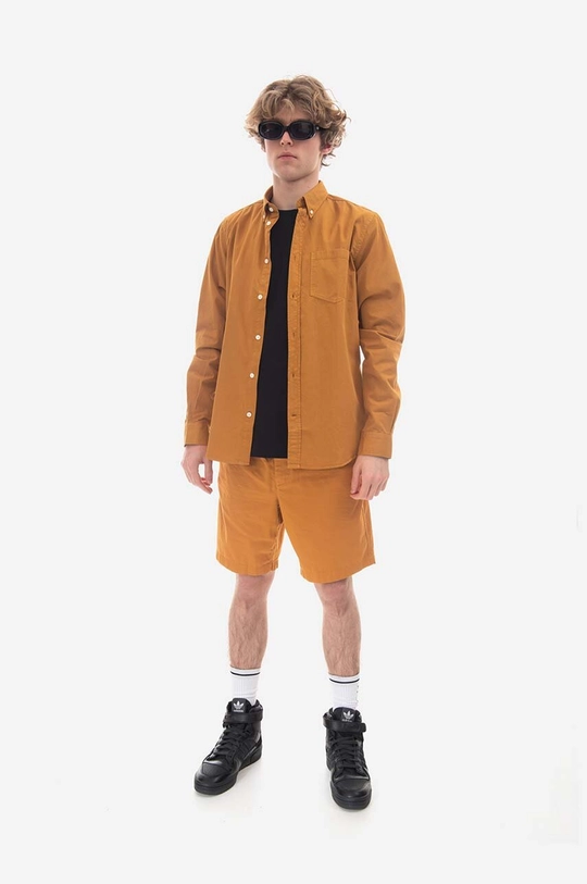 Βαμβακερό πουκάμισο Norse Projects Anton Light Twill πορτοκαλί