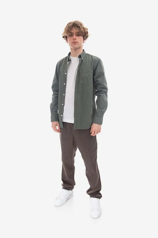 Norse Projects cotton shirt Anton Light Twill green