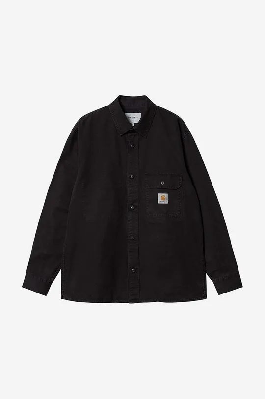 μαύρο Βαμβακερό πουκάμισο Carhartt WIP Reno Shirt Jac Ανδρικά