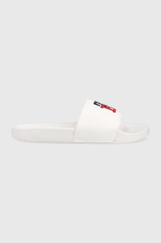 biały Tommy Hilfiger klapki FW0FW06833 TH ESSENTIAL SLIDE Damski