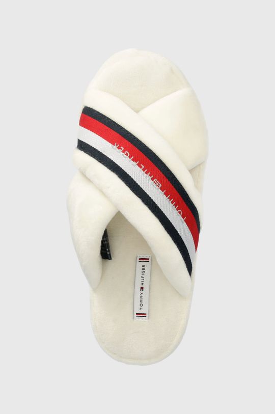 kremowy Tommy Hilfiger kapcie COMFY HOME SLIPPERS WITH STRAPS