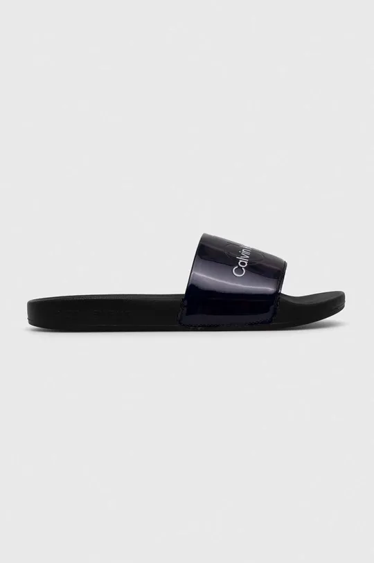 tmavomodrá Šľapky Calvin Klein Jeans SLIDE METALLIC MONOLOGO Dámsky