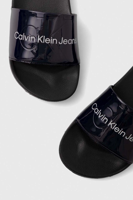 mornarsko plava Natikače Calvin Klein Jeans SLIDE METALLIC MONOLOGO