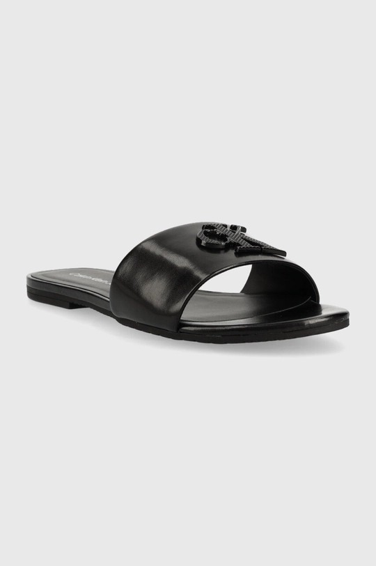 Calvin Klein Jeans klapki skórzane FLAT SANDAL STRAP HW Cholewka: Skóra naturalna, Wnętrze: Materiał syntetyczny, Skóra naturalna, Podeszwa: Materiał syntetyczny