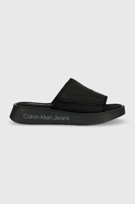 crna Natikače Calvin Klein Jeans PREFRESATO SANDAL SOFTNY Ženski