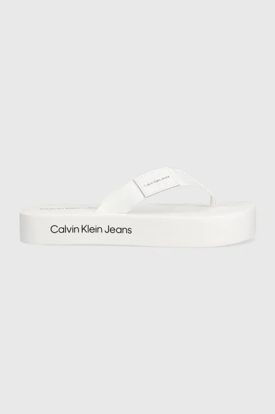 biały Calvin Klein Jeans japonki FLATFORM FLIPFLOP Damski