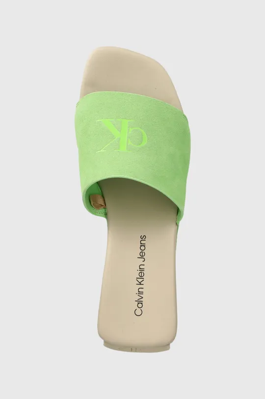 verde Calvin Klein Jeans ciabatte slide in camoscio WEDGE BLOCK SANDAL SU CON