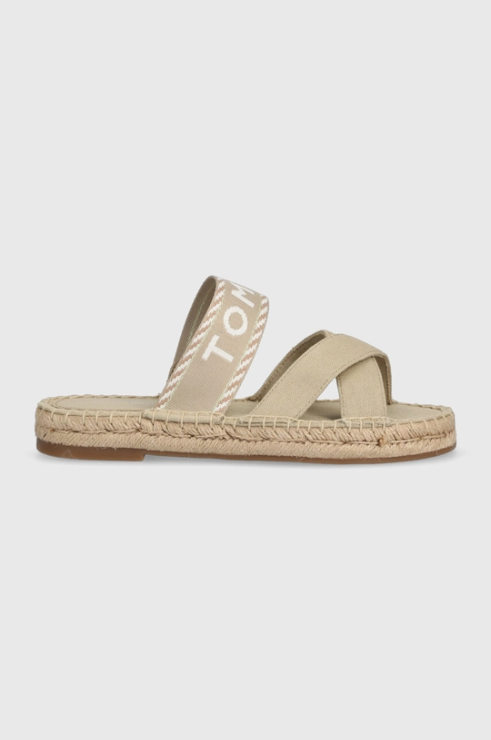 beżowy Tommy Hilfiger klapki SEASONAL WEBBING SANDAL Damski