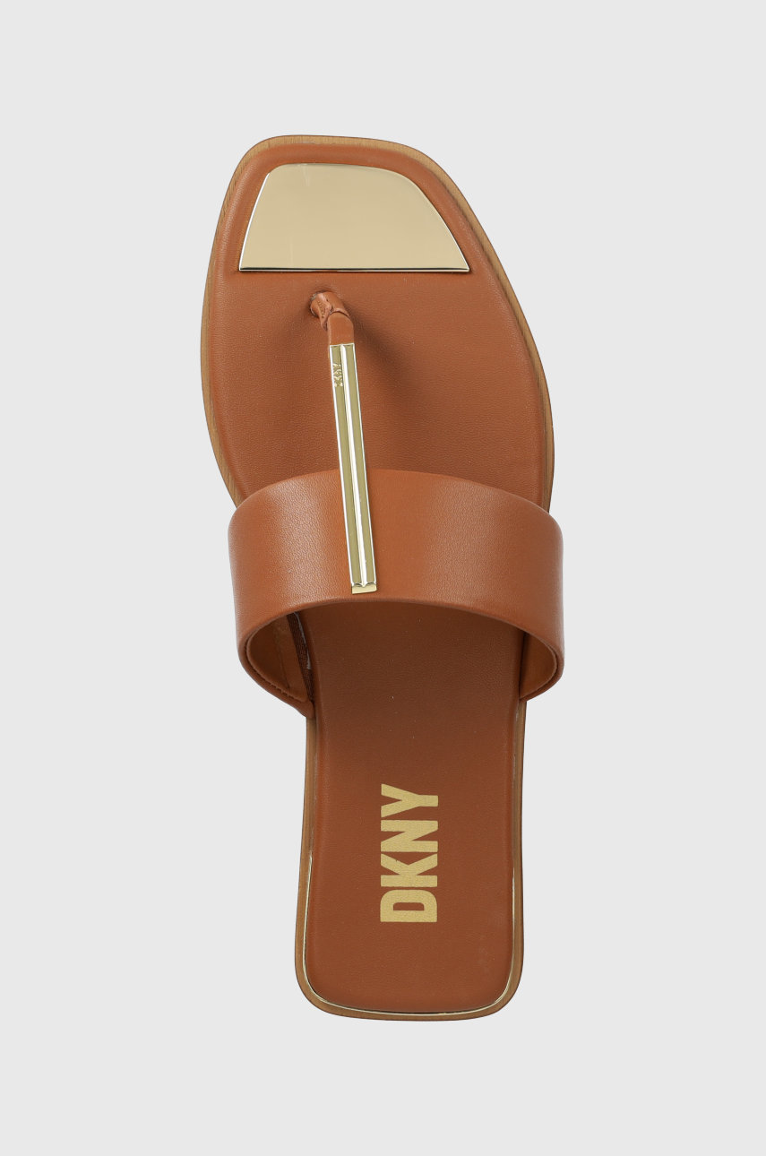 brązowy Dkny japonki skórzane DEJA