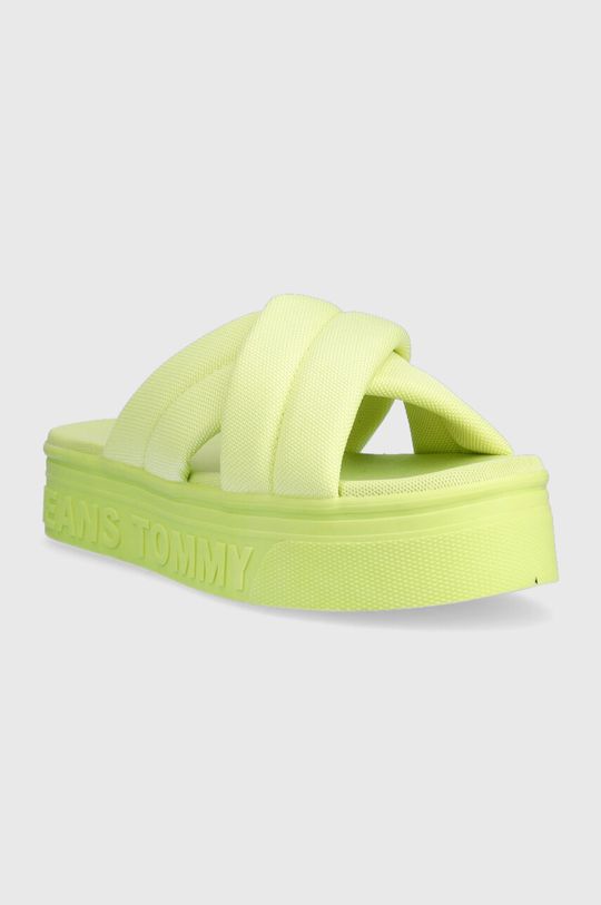 Pantofle Tommy Jeans žlutě zelená