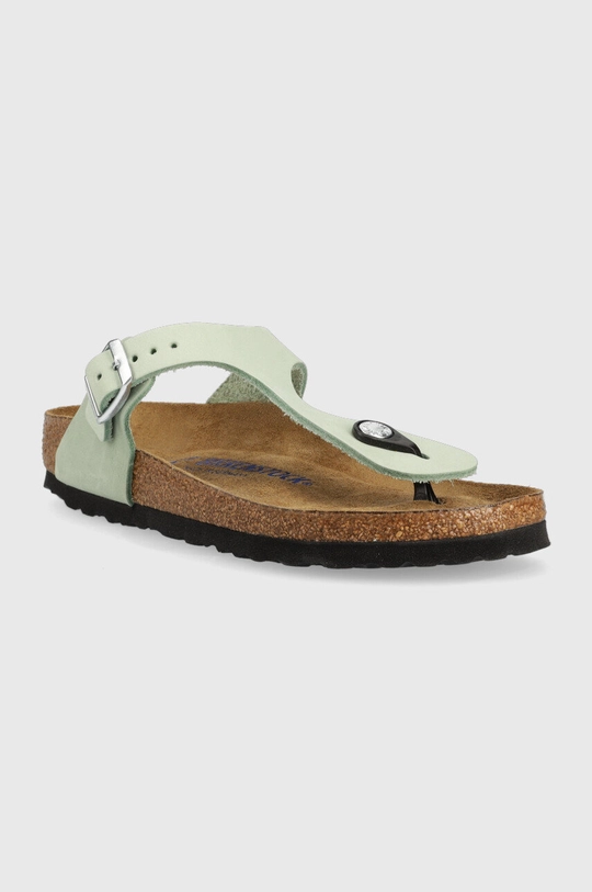 Birkenstock japonki zamszowe Gizeh SFB zielony