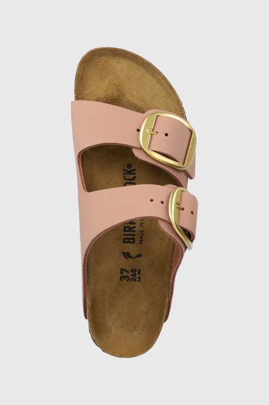 pink Birkenstock leather sliders ARIZONA BIG BUCKLE