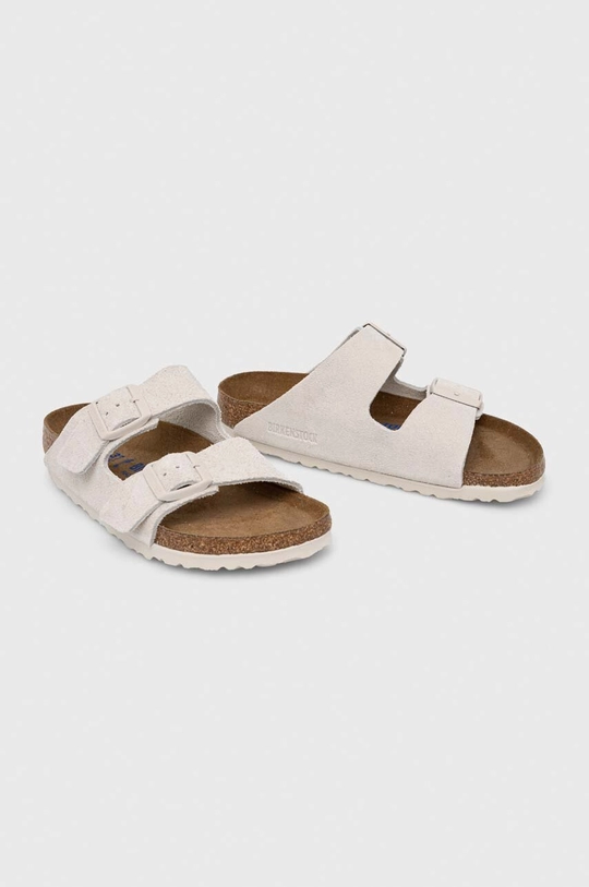 Δερμάτινες παντόφλες Birkenstock ARIZONA SFB λευκό