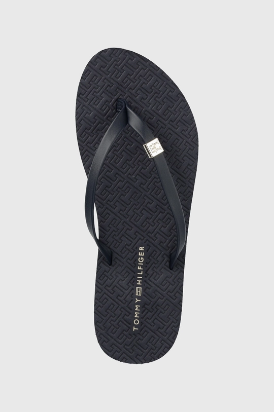 granatowy Tommy Hilfiger japonki TH MONOGRAM FLAT SANDAL Damski