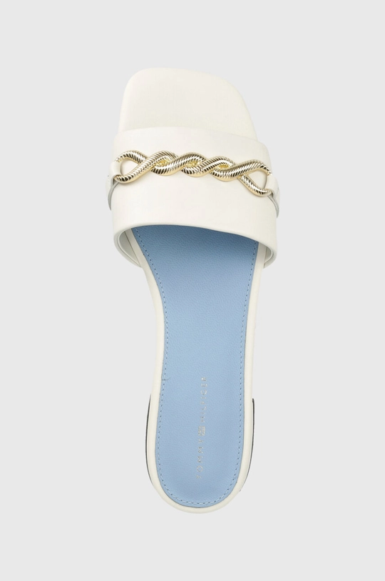 bijela Kožne natikače Tommy Hilfiger TH CHAIN FEMININE FLAT SANDAL