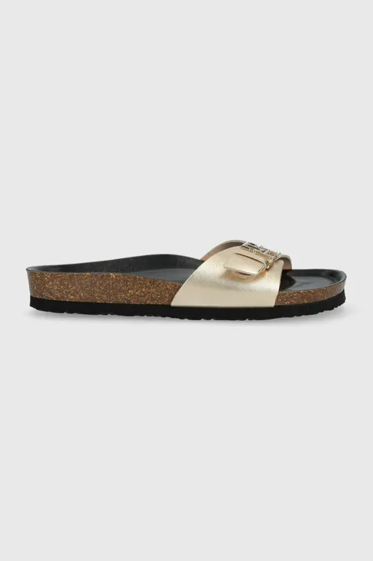 χρυσαφί Δερμάτινες παντόφλες Tommy Hilfiger TH MULE SANDAL GOLDEN Γυναικεία