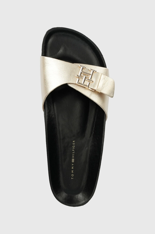 χρυσαφί Δερμάτινες παντόφλες Tommy Hilfiger TH MULE SANDAL GOLDEN