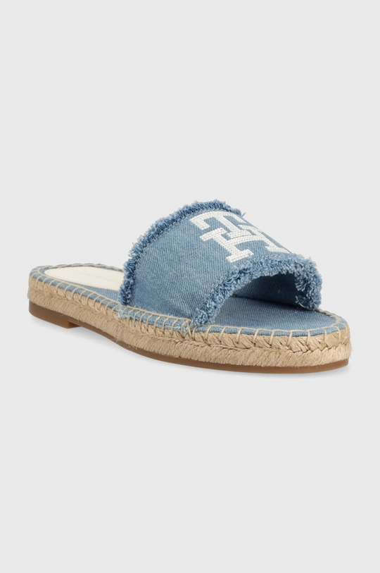 Tommy Hilfiger klapki DENIM FLAT SANDAL niebieski