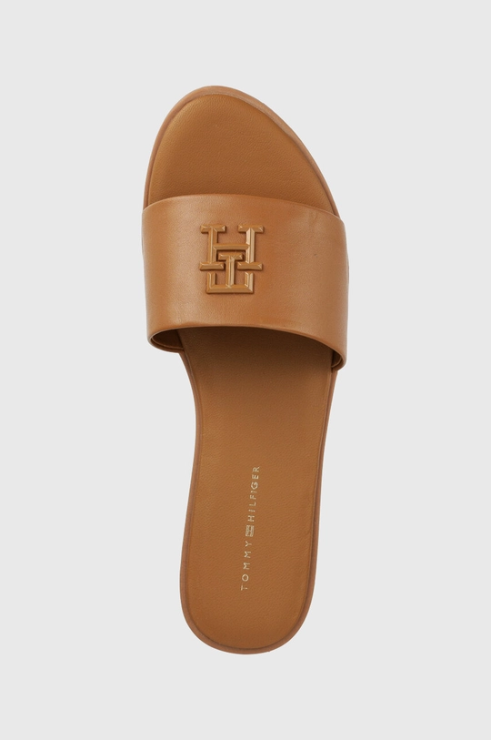 hnedá Kožené šľapky Tommy Hilfiger TH POP MULE