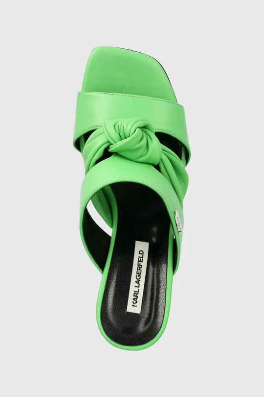 zielony Karl Lagerfeld klapki skórzane PANACHE