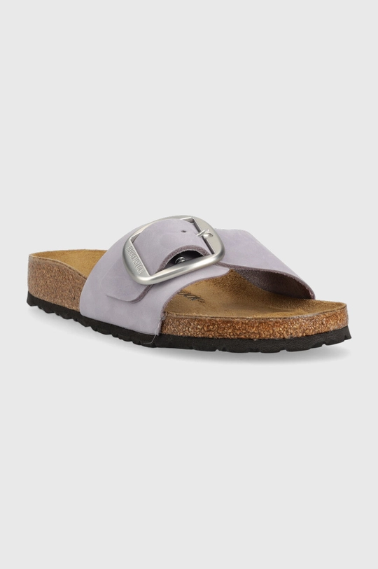 Замшевые шлепанцы Birkenstock Madrid Big Buckle фиолетовой