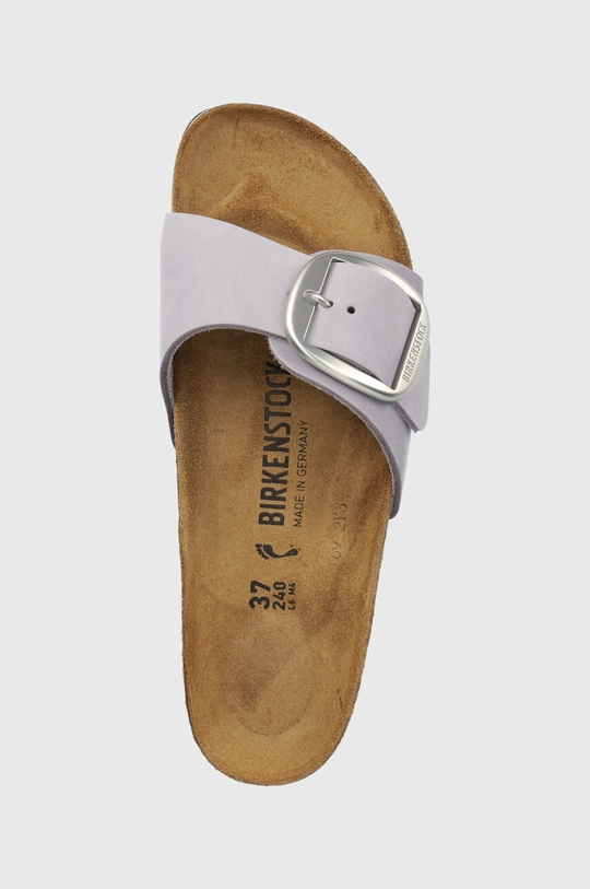 fioletowy Birkenstock klapki zamszowe Madrid Big Buckle