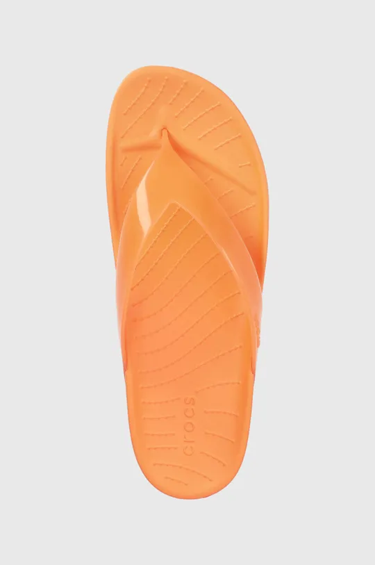 orange Crocs flip flops Splash Glossy Flip