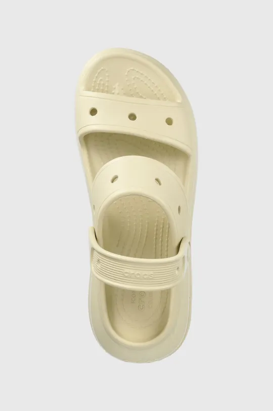 beige Crocs sliders Classic Mega Crush Sandal