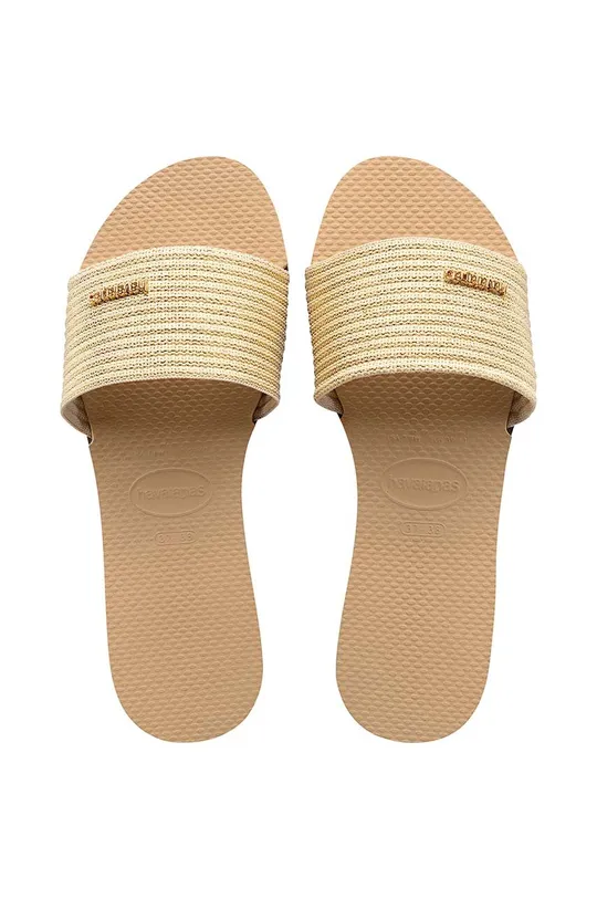 złoty Havaianas klapki YOU MALTA METALLIC Damski