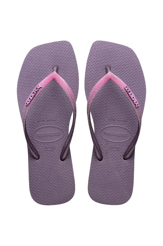 fioletowy Havaianas japonki SQUARE GLITTER Damski