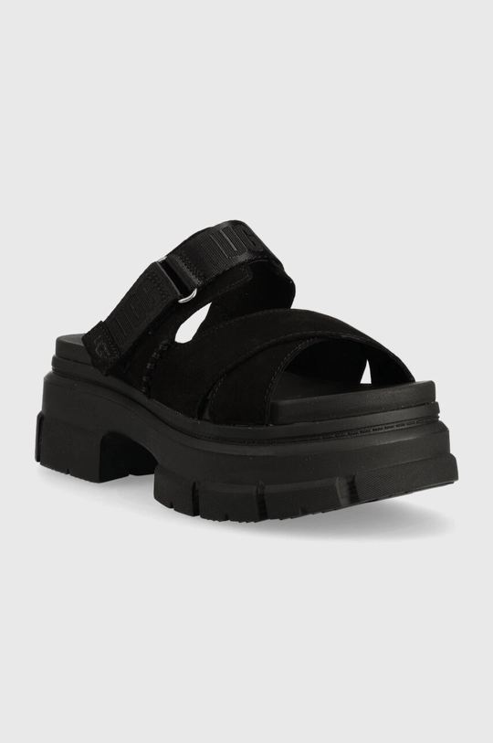 Semišové šľapky UGG Ashton Slide čierna