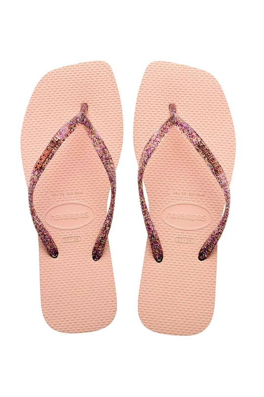 roza Japonke Havaianas SLIM SQUARE LOGO METALLIC Ženski