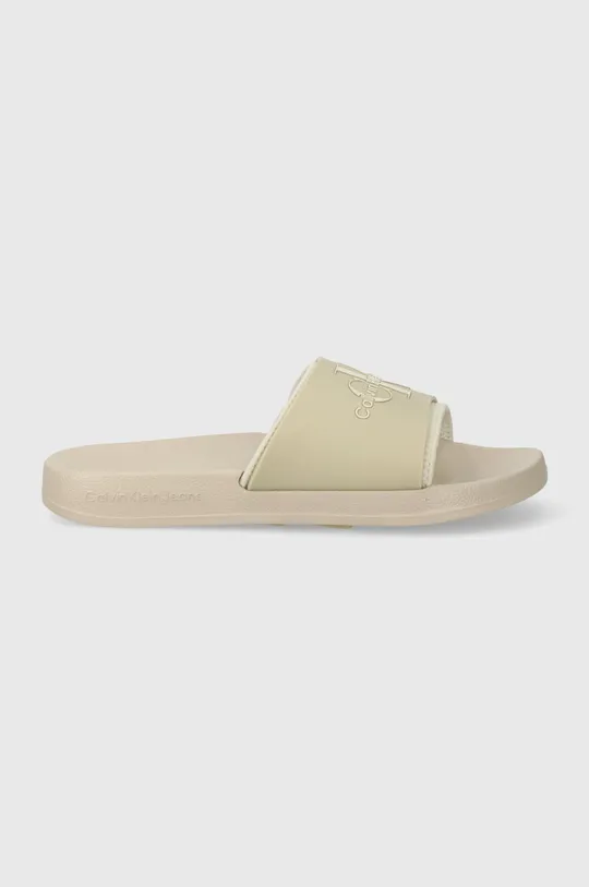 Šľapky Calvin Klein Jeans SLIDE MONOGRAM TPU zelená