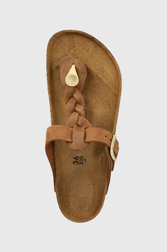 barna Birkenstock bőr flip-flop Gizeh Braided