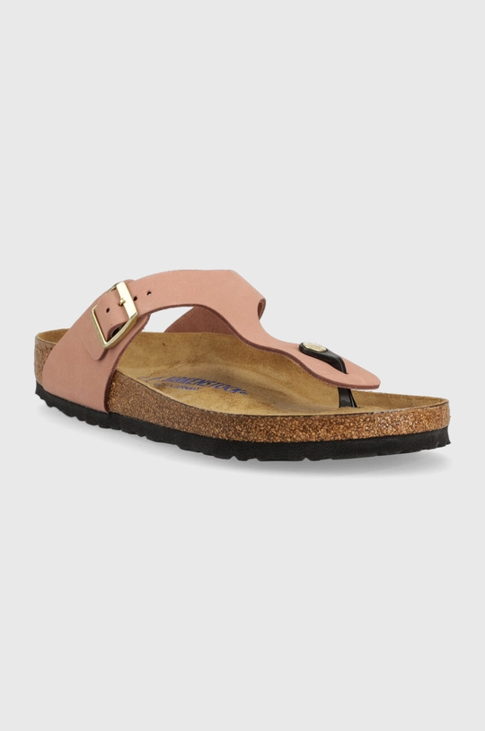 Birkenstock japonki nubukowe Gizeh różowy