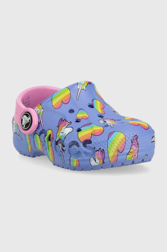 Crocs klapki dziecięce BAYA GRAPHIC KIDS CLOG fioletowy