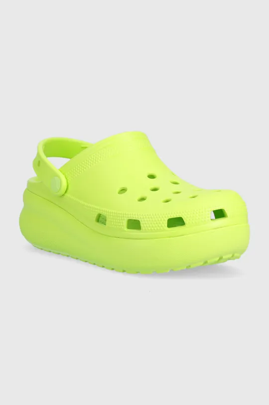 Dětské pantofle Crocs žlutě zelená