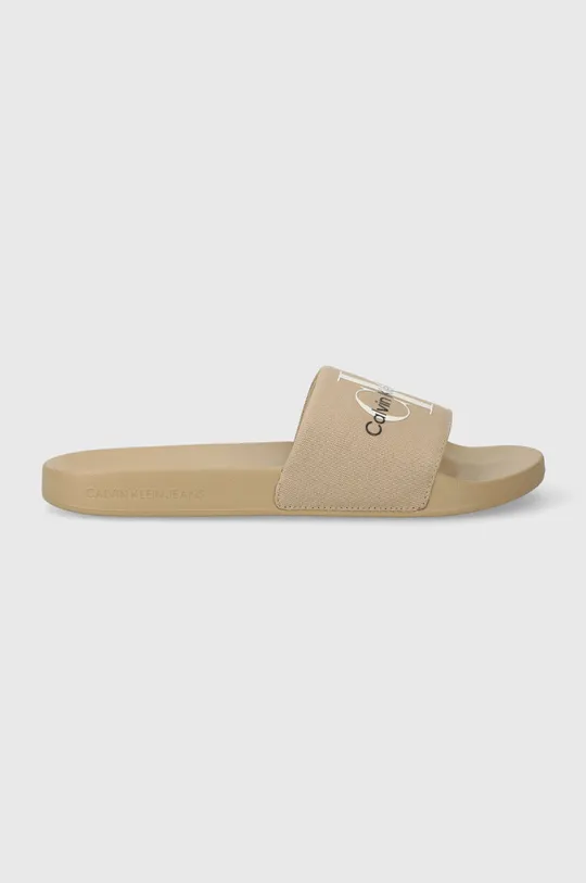 Calvin Klein Jeans papucs SLIDE MONOGRAM CO bézs