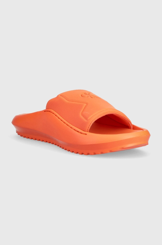 Natikači Calvin Klein Jeans HYBRID SANDAL HIGH/LOW FREQ oranžna