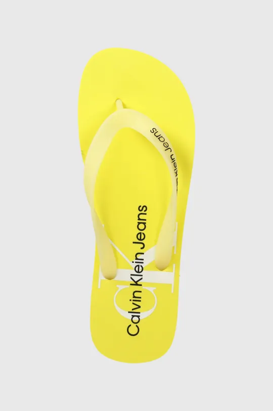 żółty Calvin Klein Jeans japonki BEACH SANDAL MONOGRAM TPU