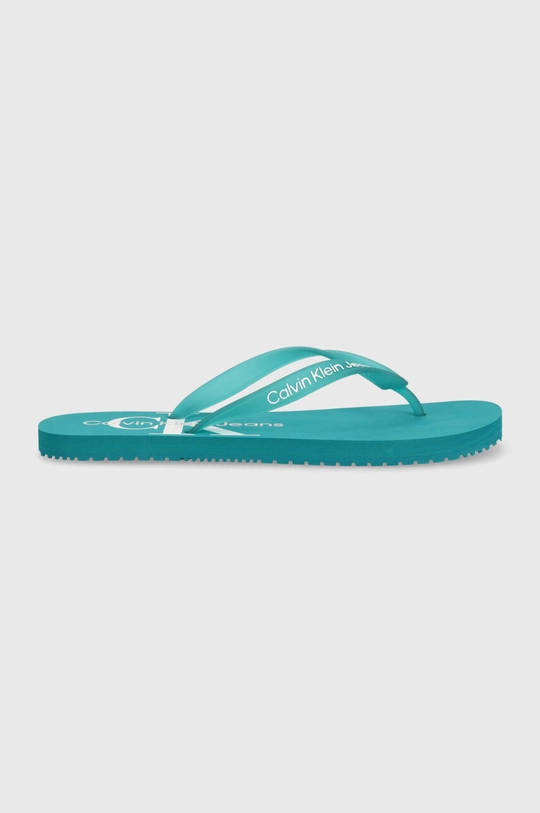 Calvin Klein Jeans japonki BEACH SANDAL MONOGRAM TPU turkusowy